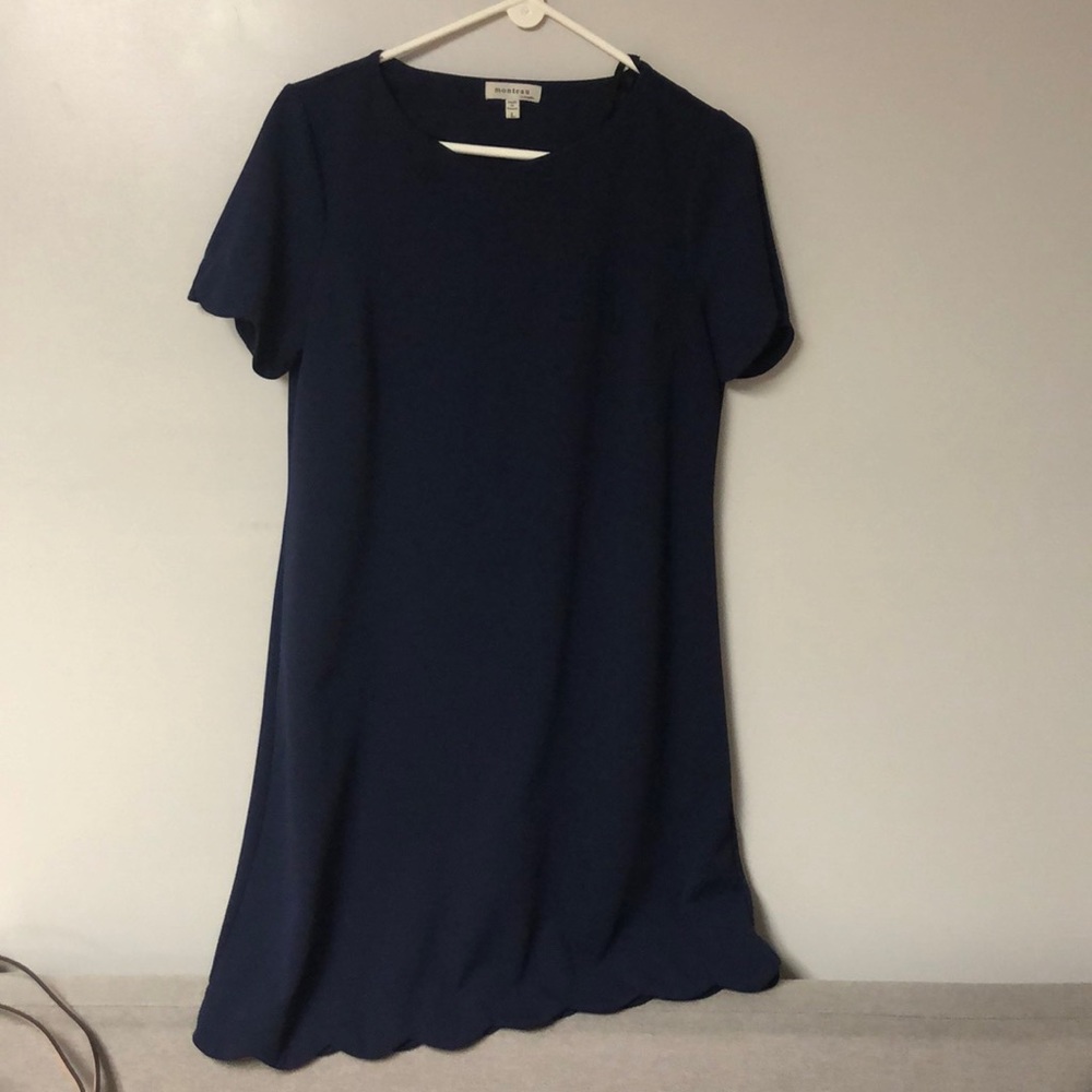 Scalloped Blue Dress